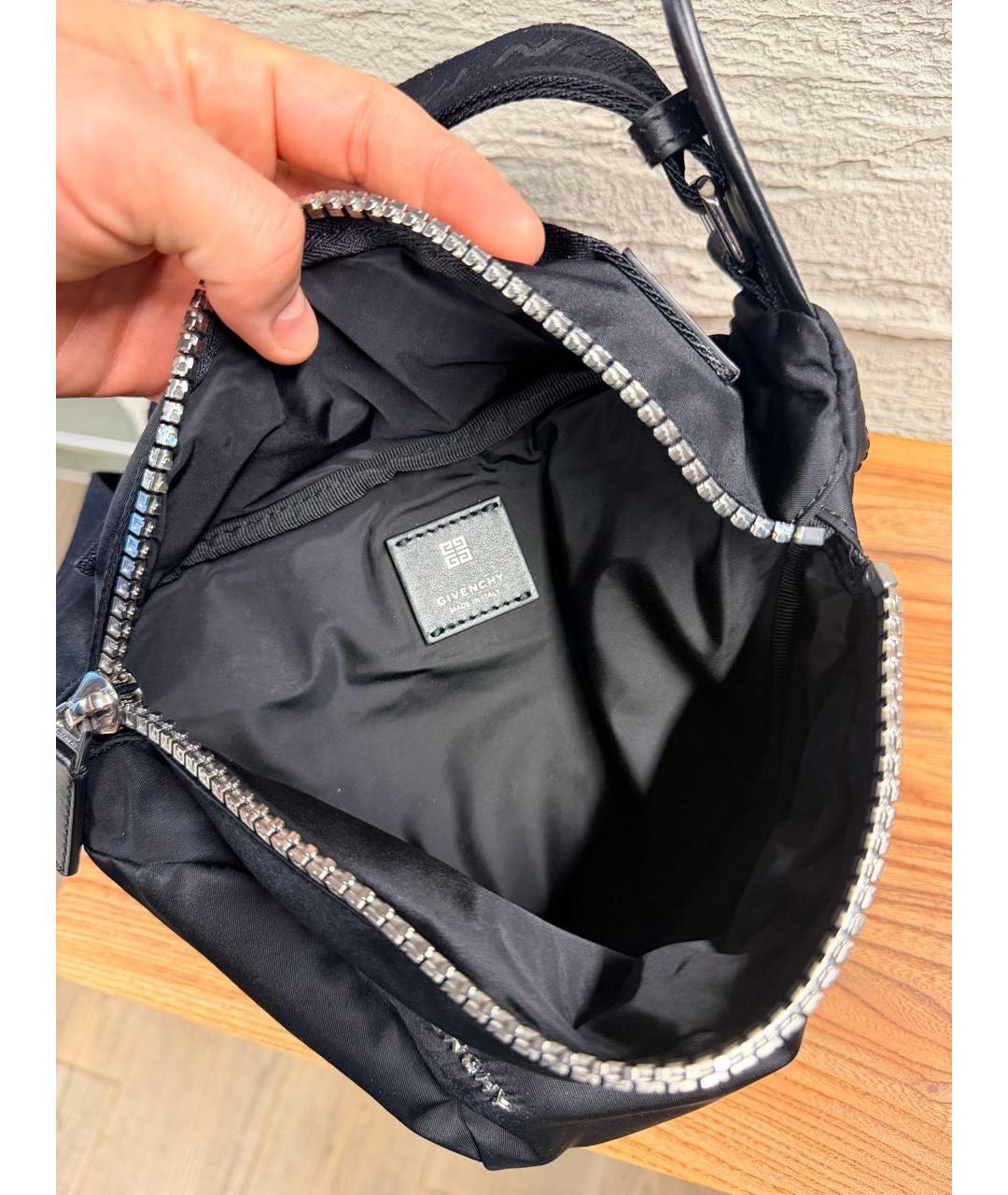 GIVENCHY Черная тканевая сумка на плечо, фото 4