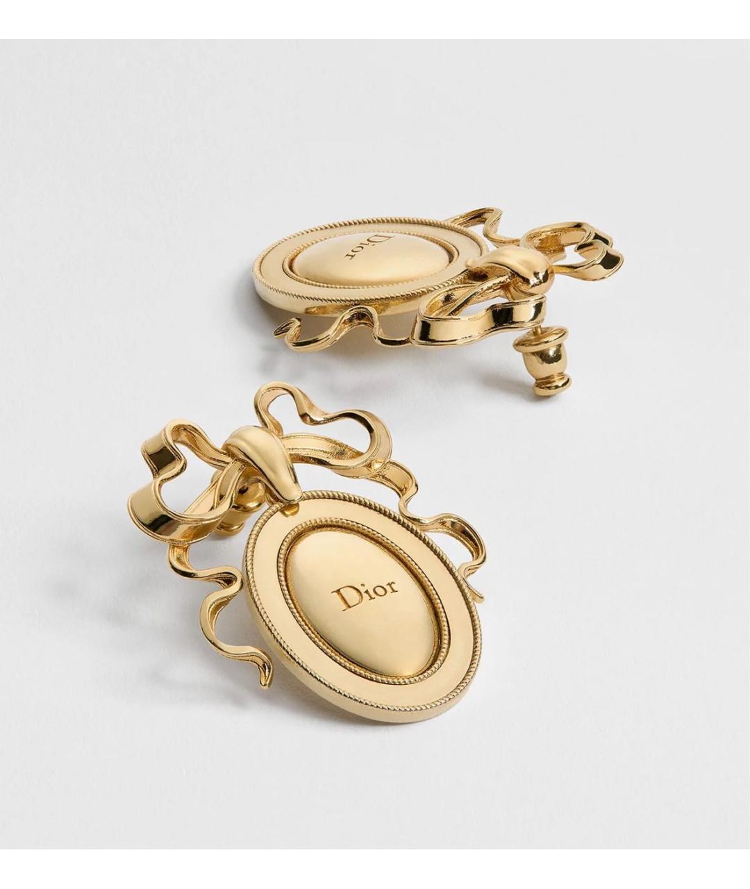 CHRISTIAN DIOR Желтые металлические серьги, фото 4