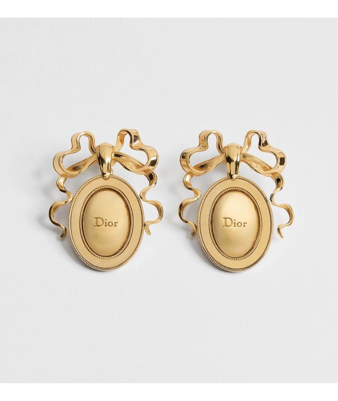CHRISTIAN DIOR Желтые металлические серьги, фото 5