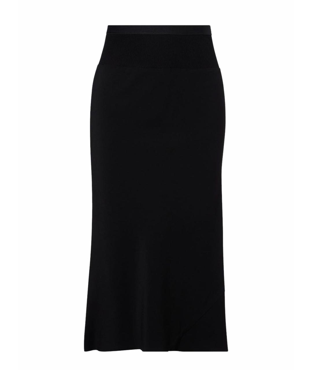 RICK OWENS Черная ацетатная юбка миди, фото 1