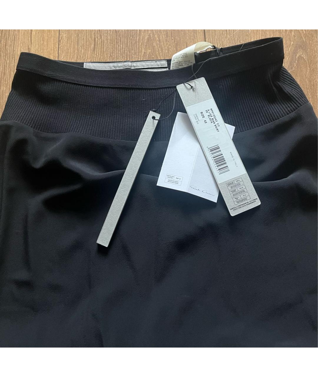 RICK OWENS Черная ацетатная юбка миди, фото 7