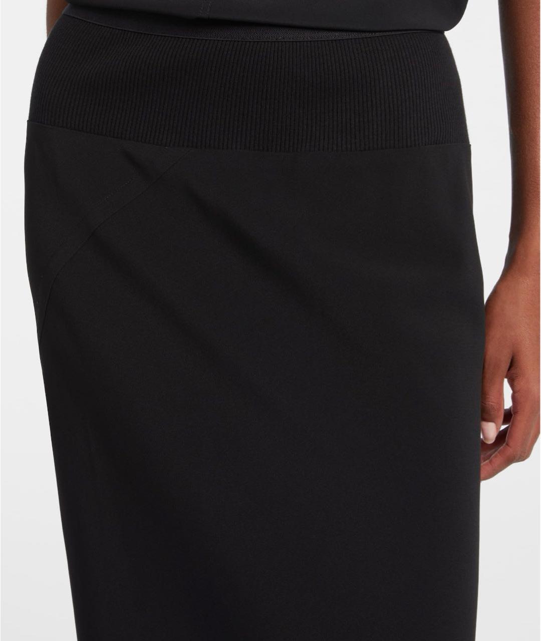 RICK OWENS Черная ацетатная юбка миди, фото 4