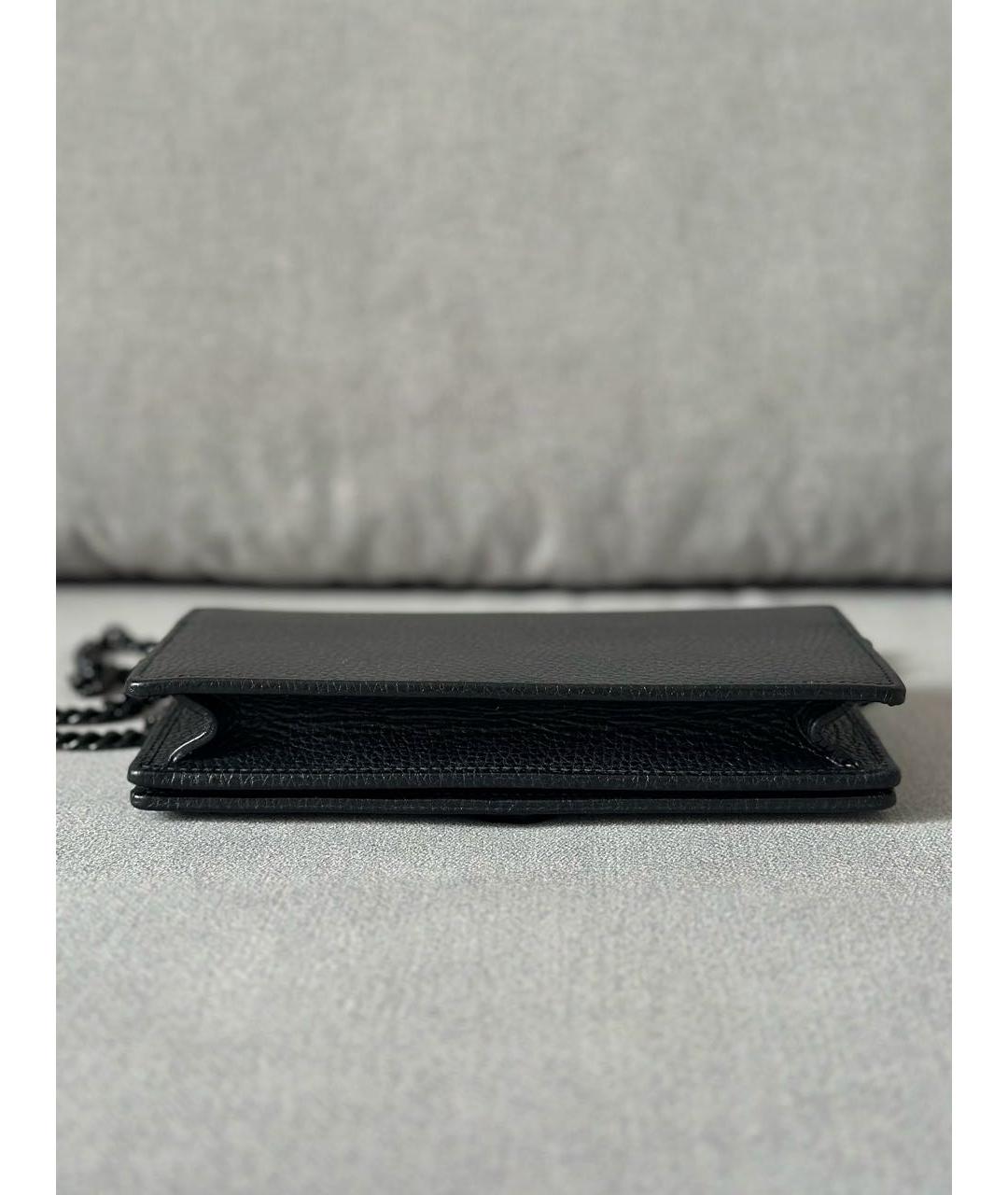 GUCCI Черная кожаная сумка через плечо, фото 5