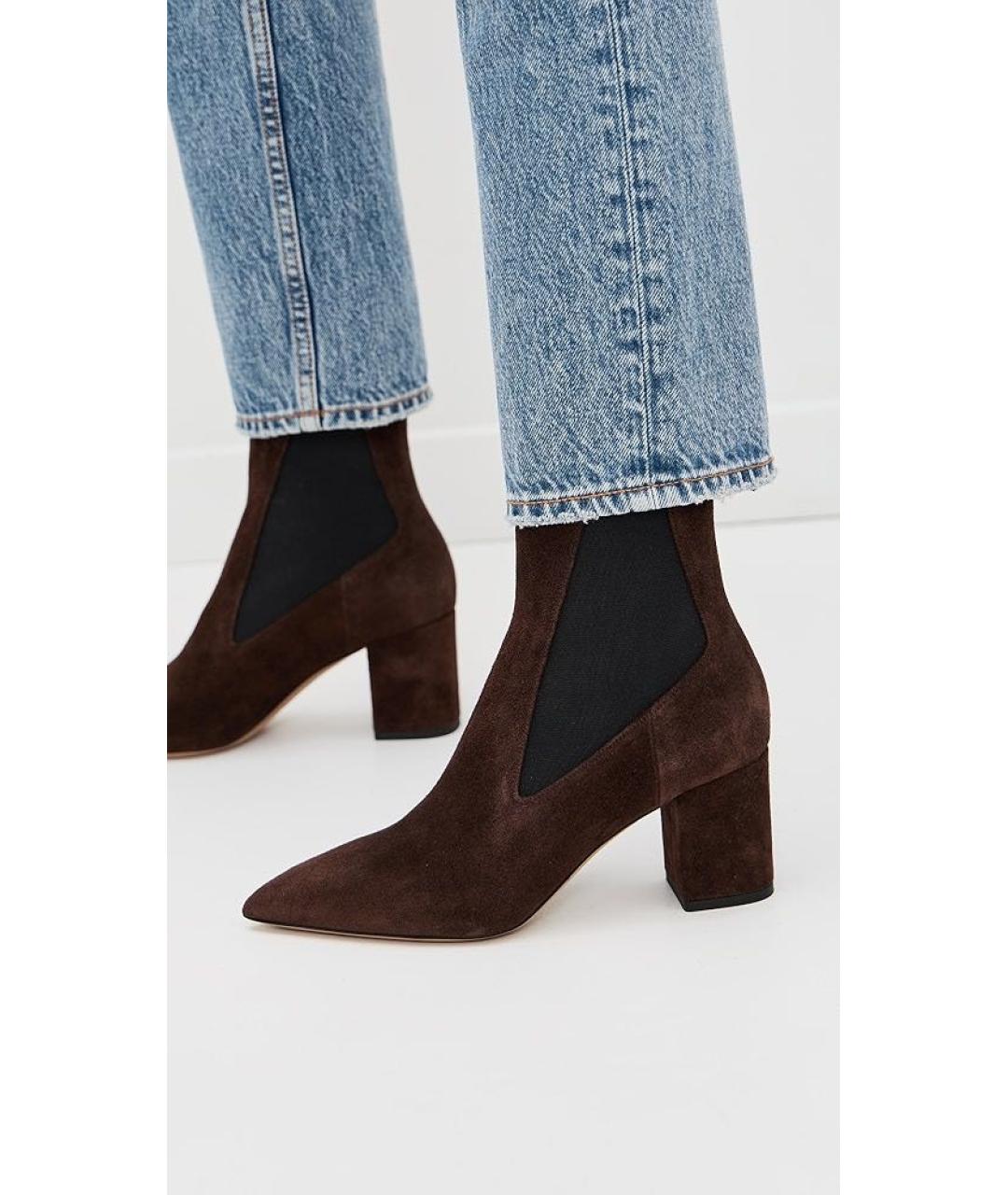 PARIS TEXAS Коричневые замшевые ботильоны, фото 2