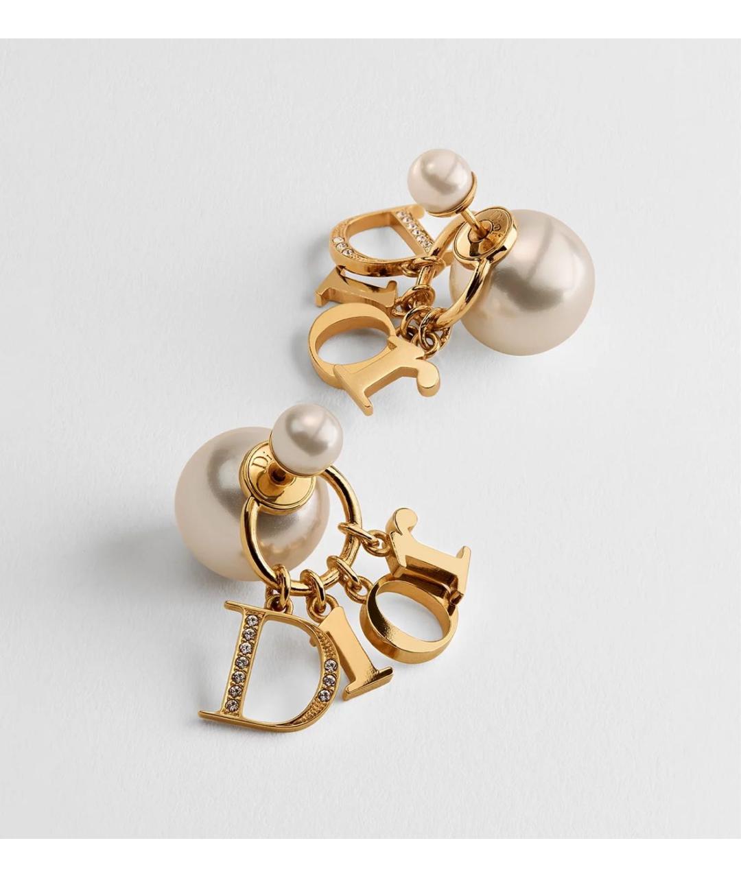 CHRISTIAN DIOR Желтые металлические серьги, фото 3