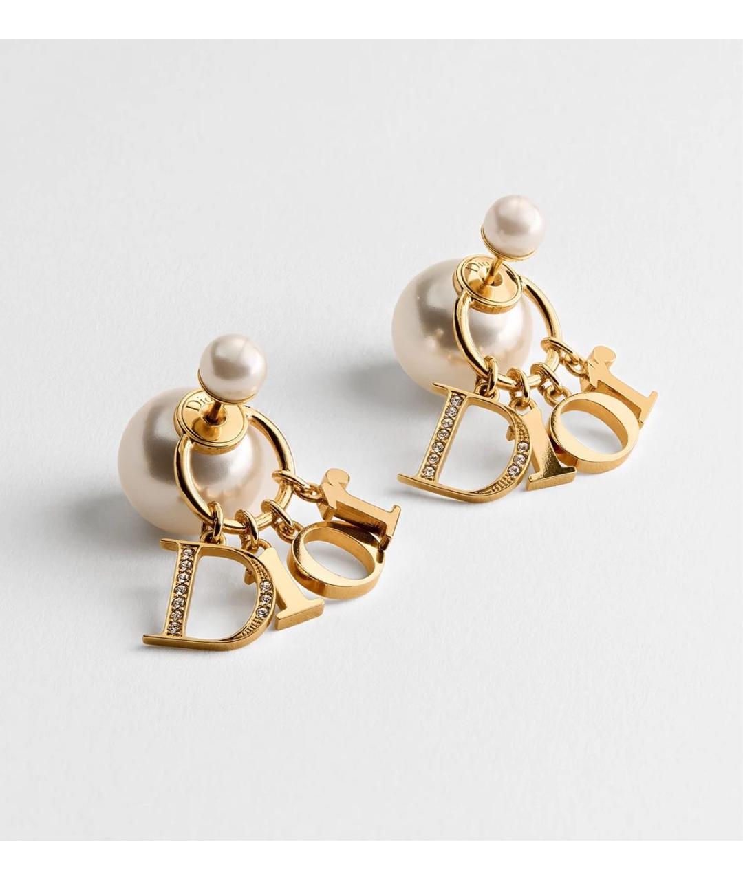 CHRISTIAN DIOR Желтые металлические серьги, фото 5