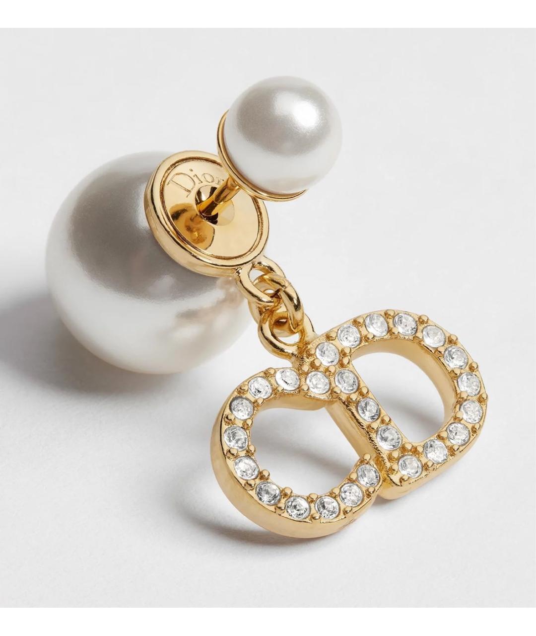 CHRISTIAN DIOR Желтые металлические серьги, фото 4