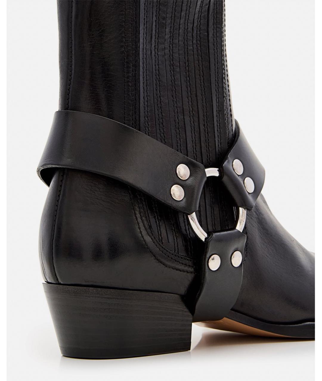 PARIS TEXAS Черные кожаные полусапоги, фото 2