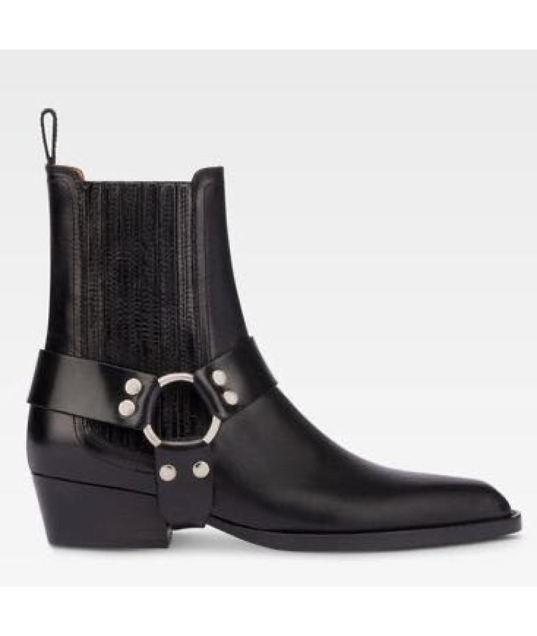 PARIS TEXAS Черные кожаные полусапоги, фото 3