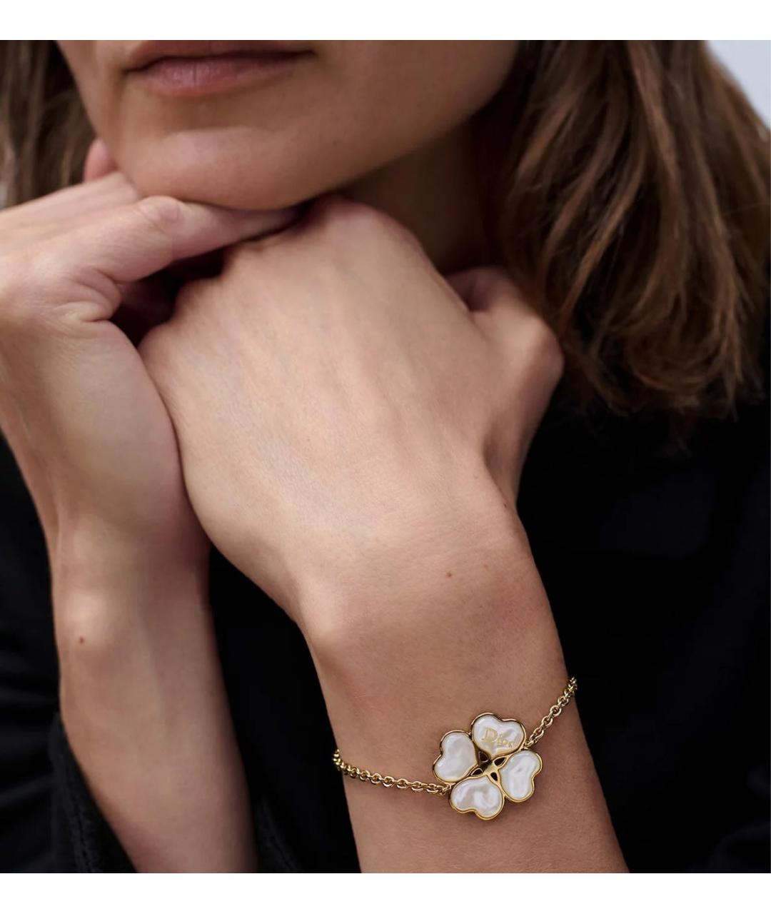 CHRISTIAN DIOR Желтый металлический браслет, фото 2