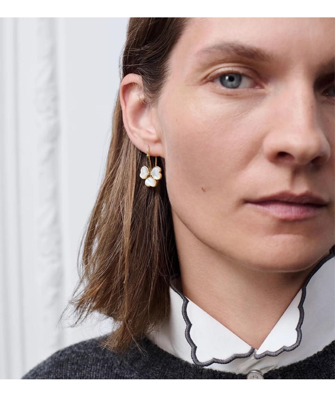 CHRISTIAN DIOR Желтые металлические серьги, фото 2