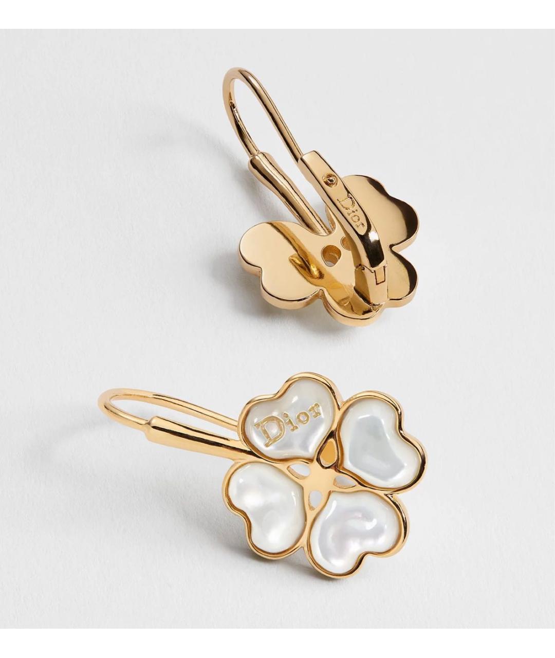 CHRISTIAN DIOR Желтые металлические серьги, фото 3