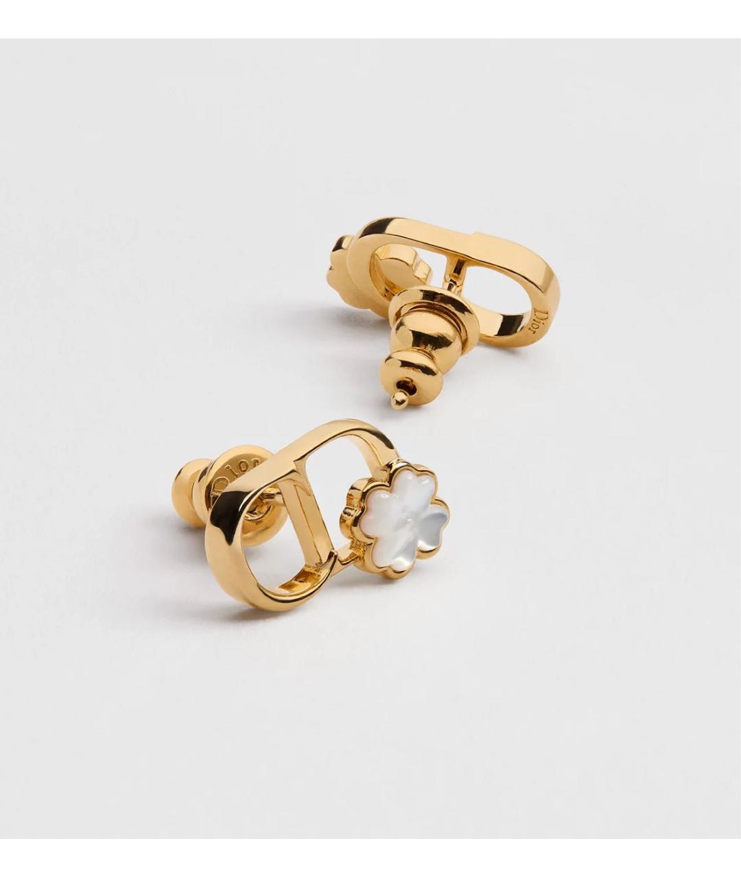 CHRISTIAN DIOR Желтые металлические серьги, фото 3