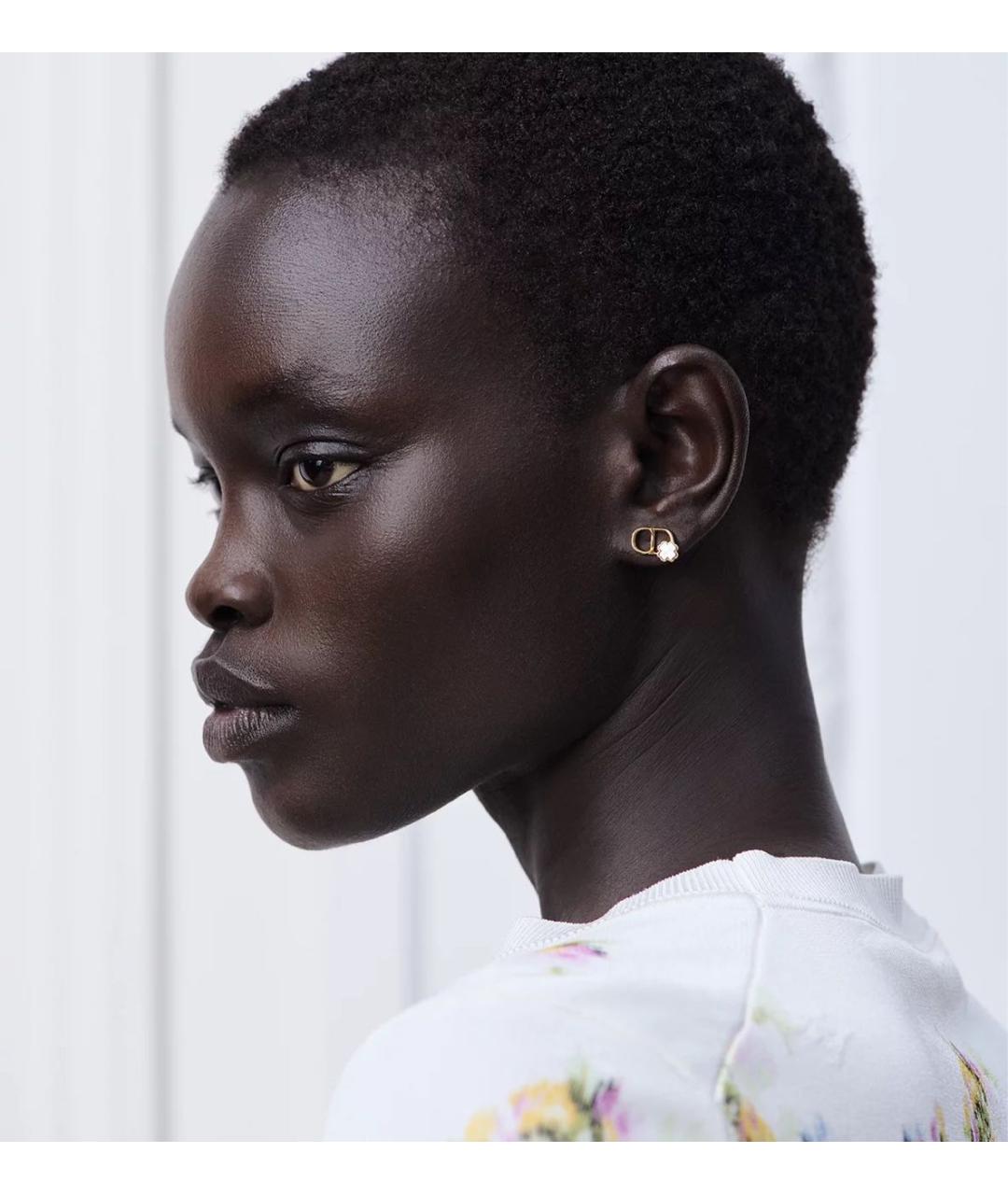 CHRISTIAN DIOR Желтые металлические серьги, фото 2