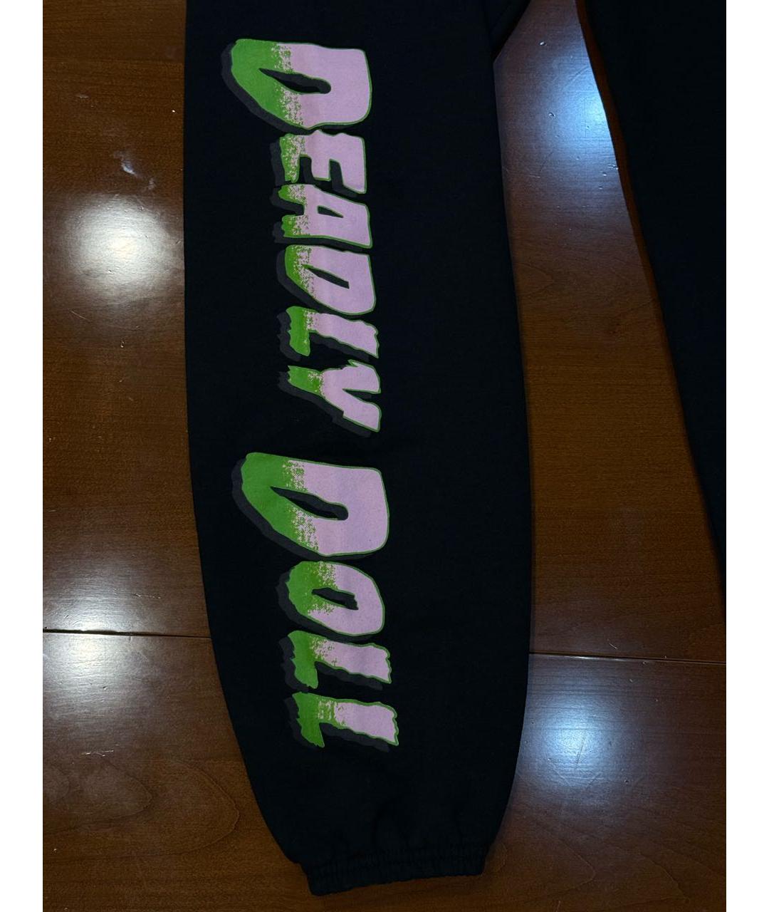 Deadly Doll Черный хлопковый спортивные костюмы, фото 3