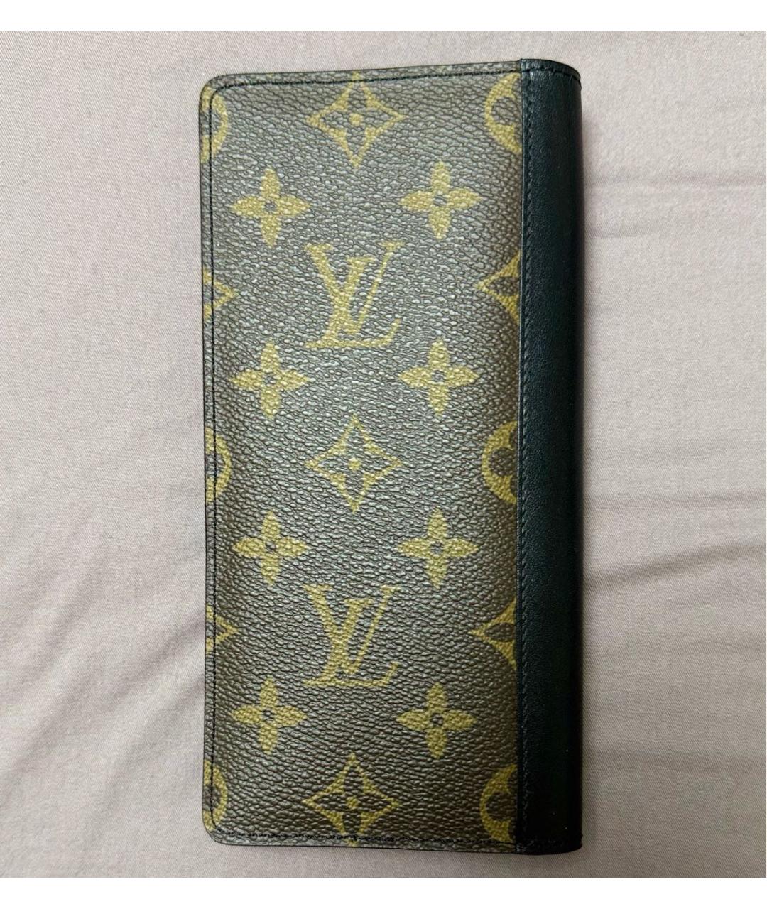LOUIS VUITTON Коричневый кожаный кошелек, фото 2