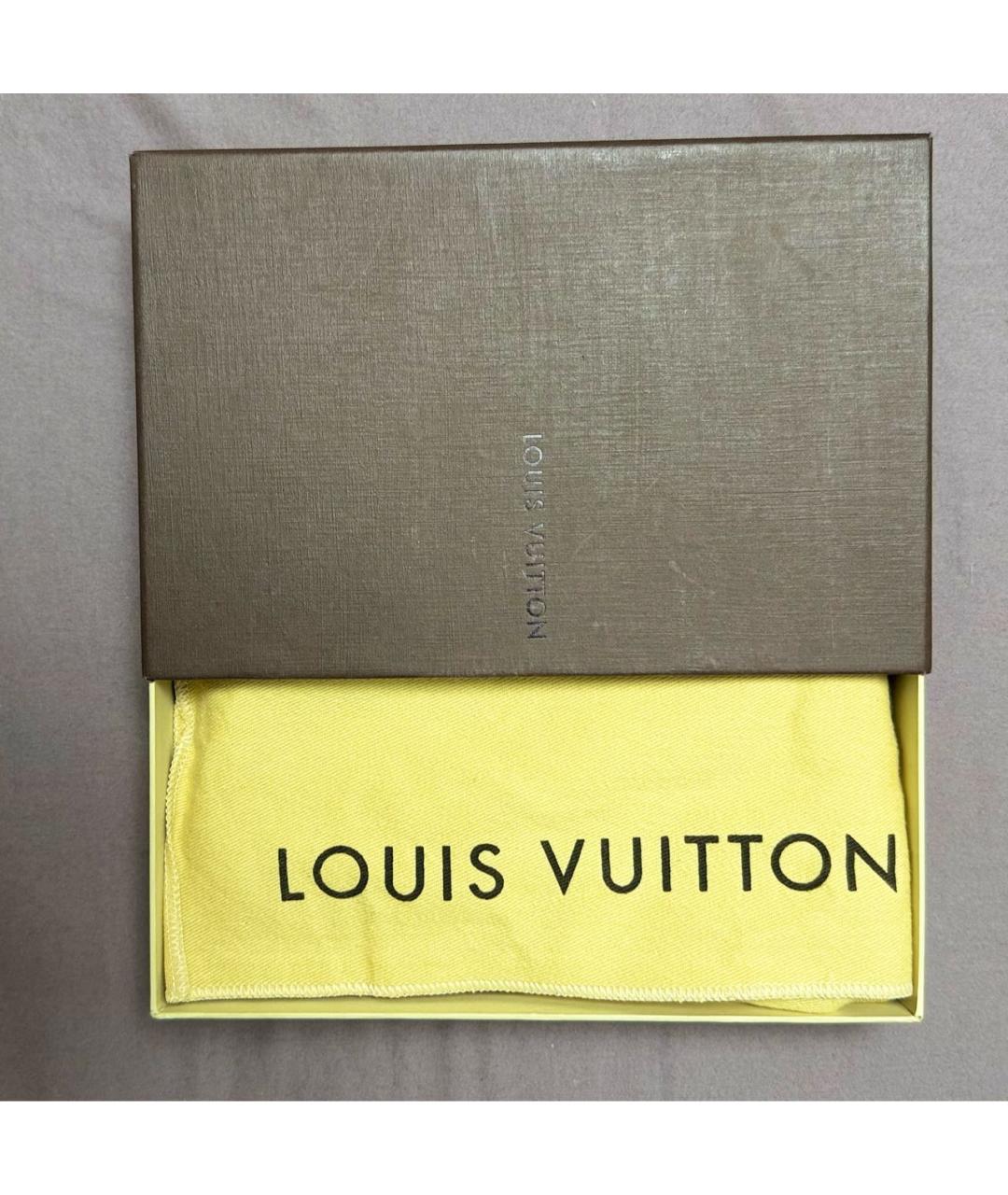 LOUIS VUITTON Коричневый кожаный кошелек, фото 6