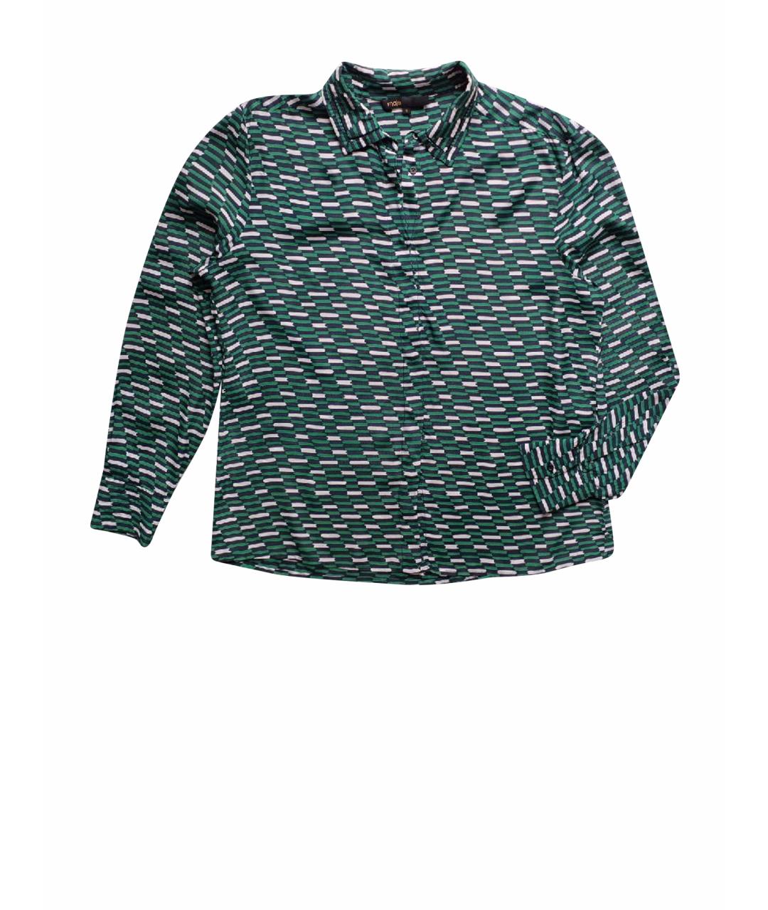 MAJE Зеленая шелковая рубашка, фото 1