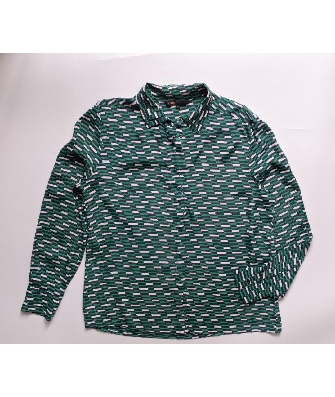 MAJE Зеленая шелковая рубашка, фото 10