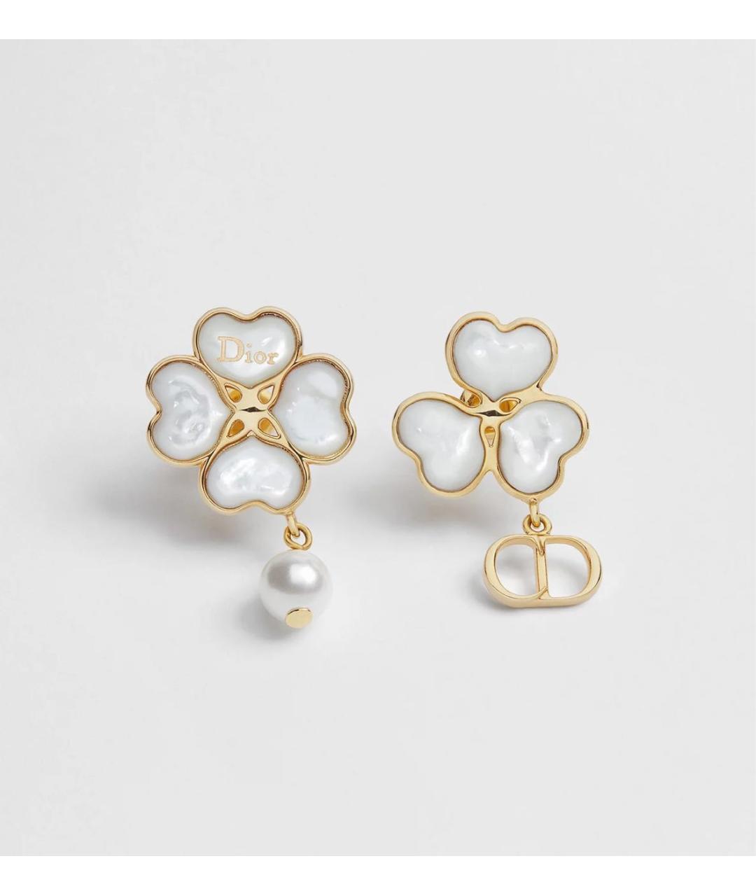 CHRISTIAN DIOR Желтые металлические серьги, фото 5