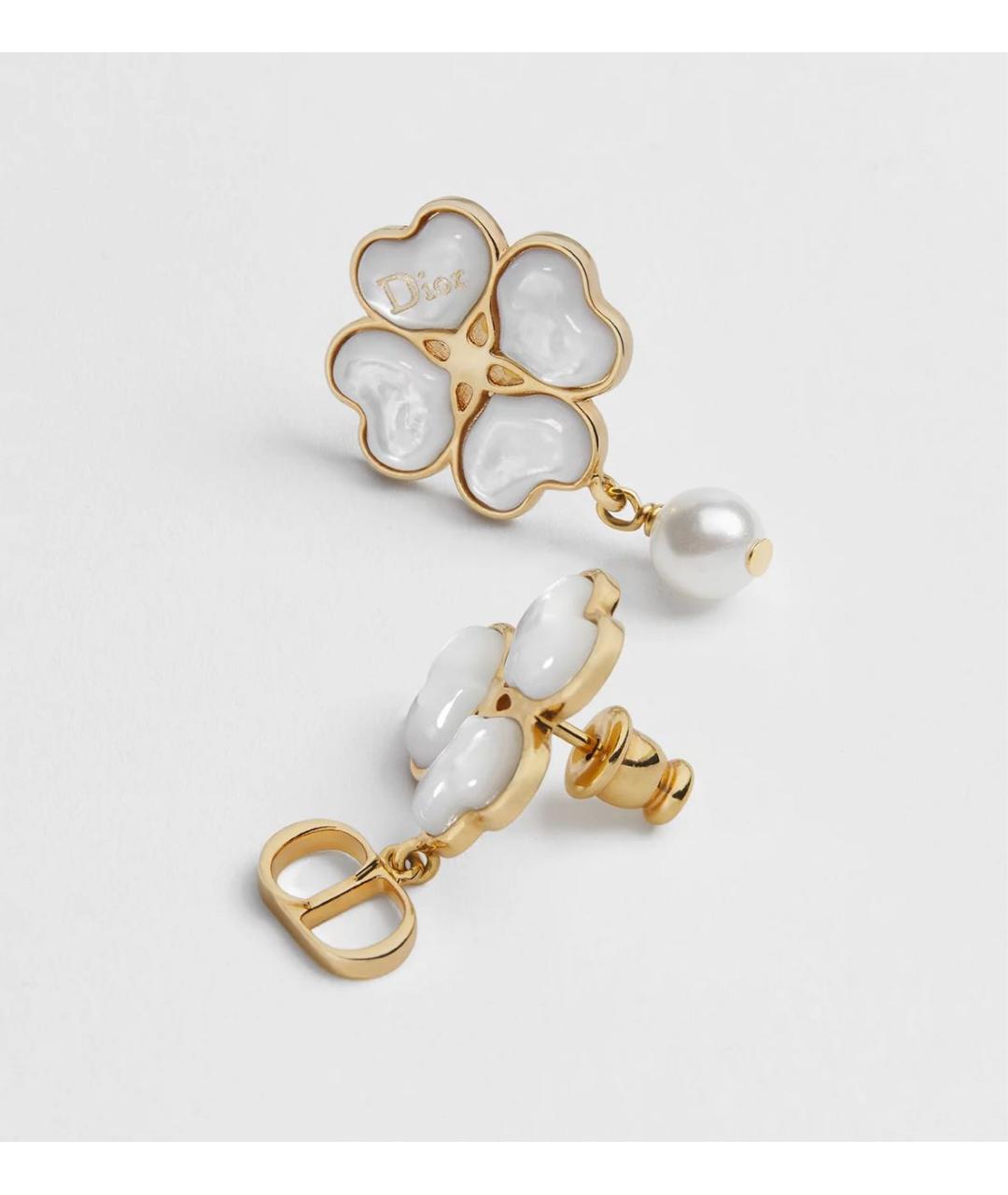 CHRISTIAN DIOR Желтые металлические серьги, фото 3