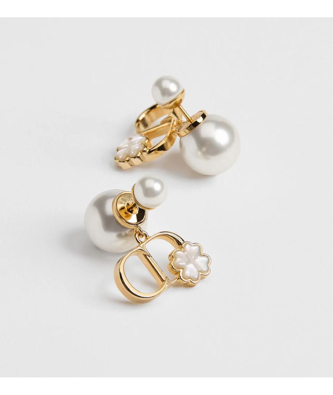 CHRISTIAN DIOR Желтые металлические серьги, фото 3