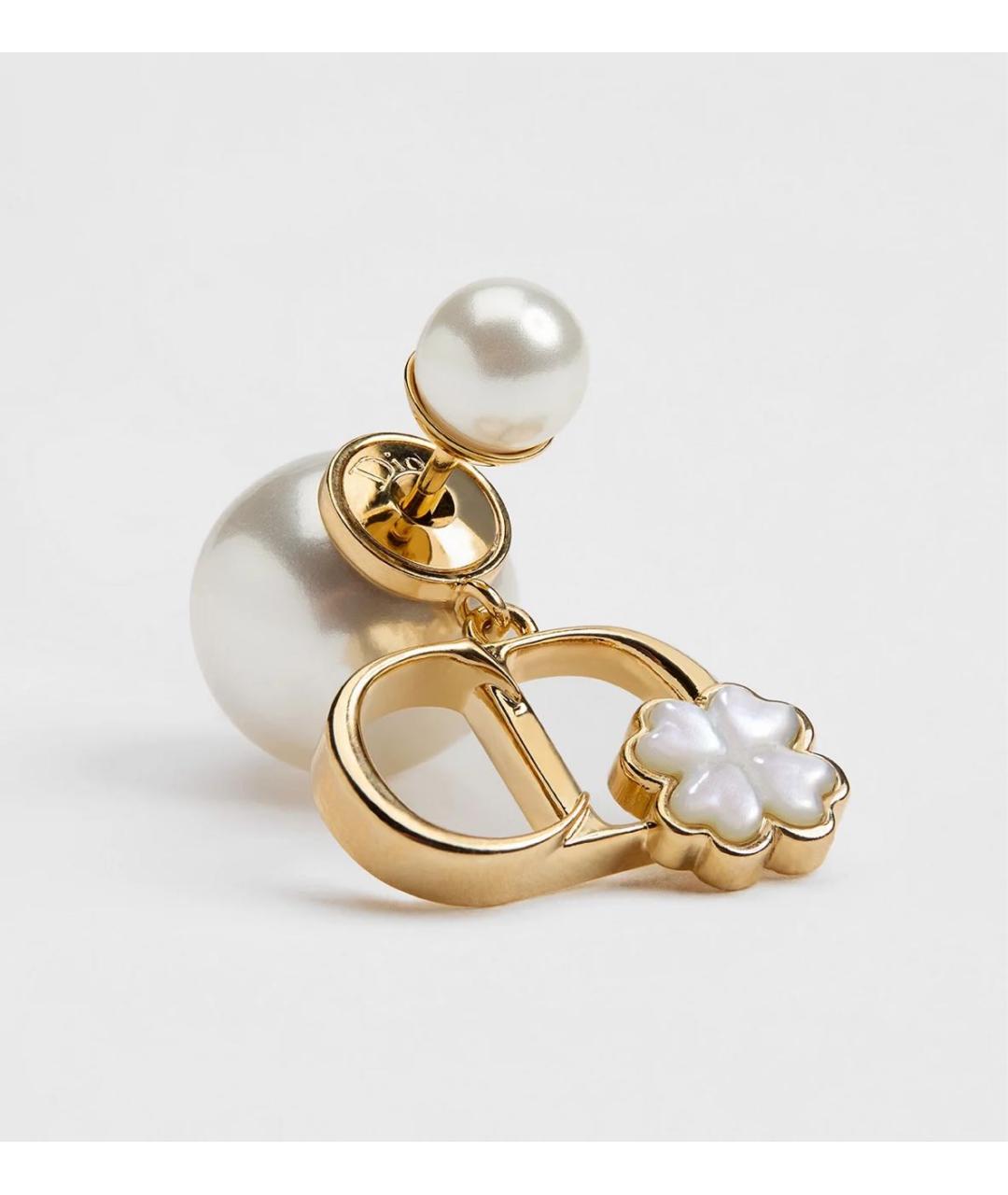 CHRISTIAN DIOR Желтые металлические серьги, фото 4