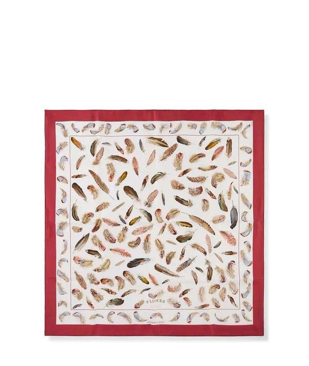 HERMES Бежевый шелковый платок, фото 8