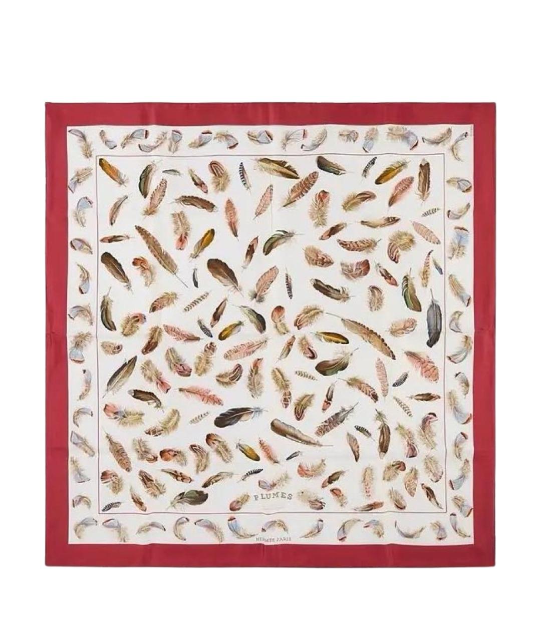 HERMES Бежевый шелковый платок, фото 1