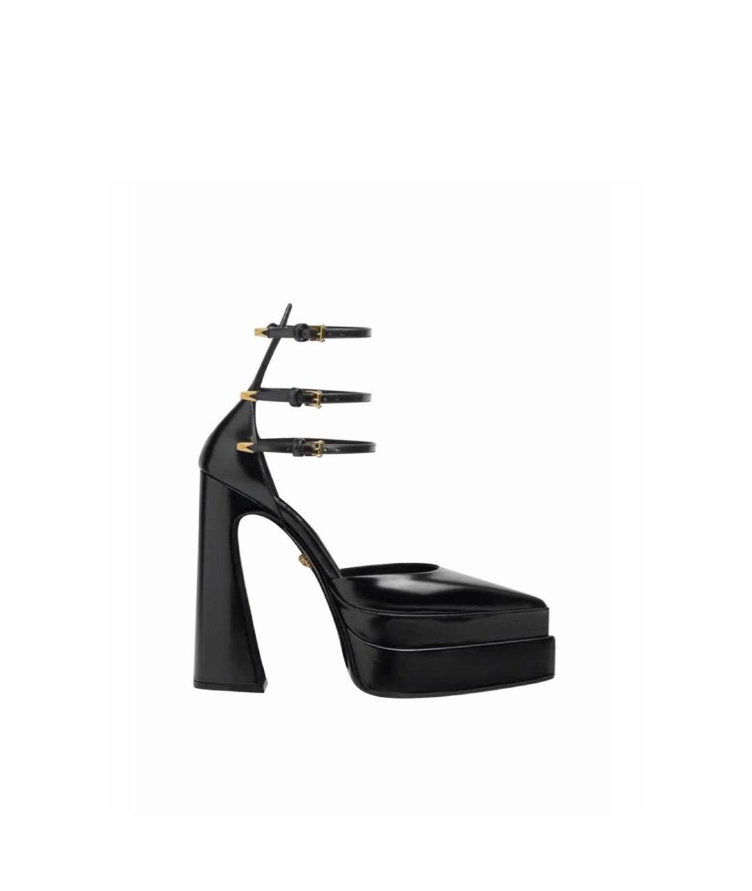 VERSACE Черные босоножки из лакированной кожи, фото 2