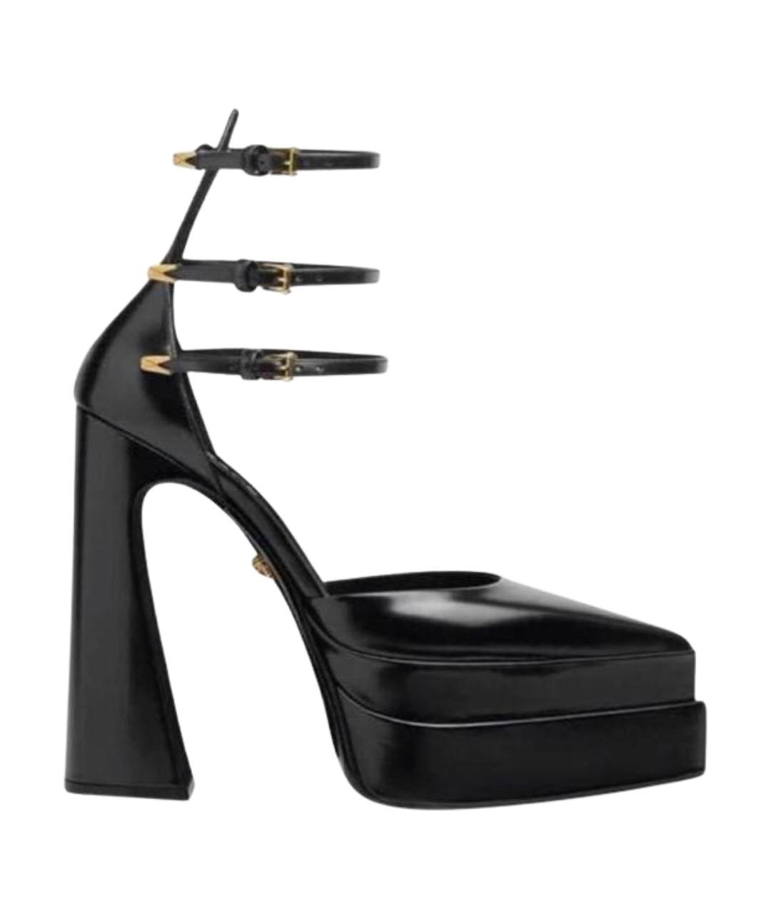 VERSACE Черные босоножки из лакированной кожи, фото 1