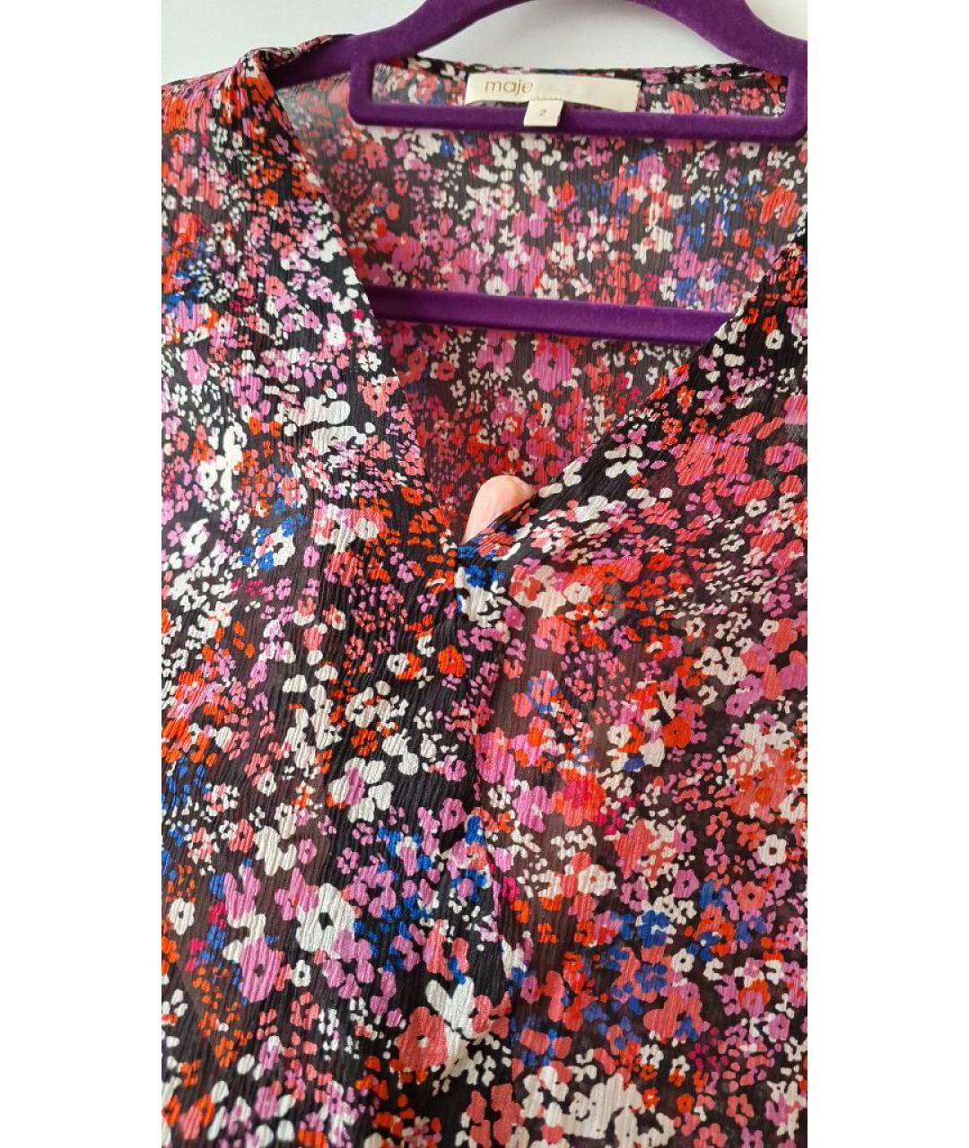 MAJE Розовая шелковая блузы, фото 9