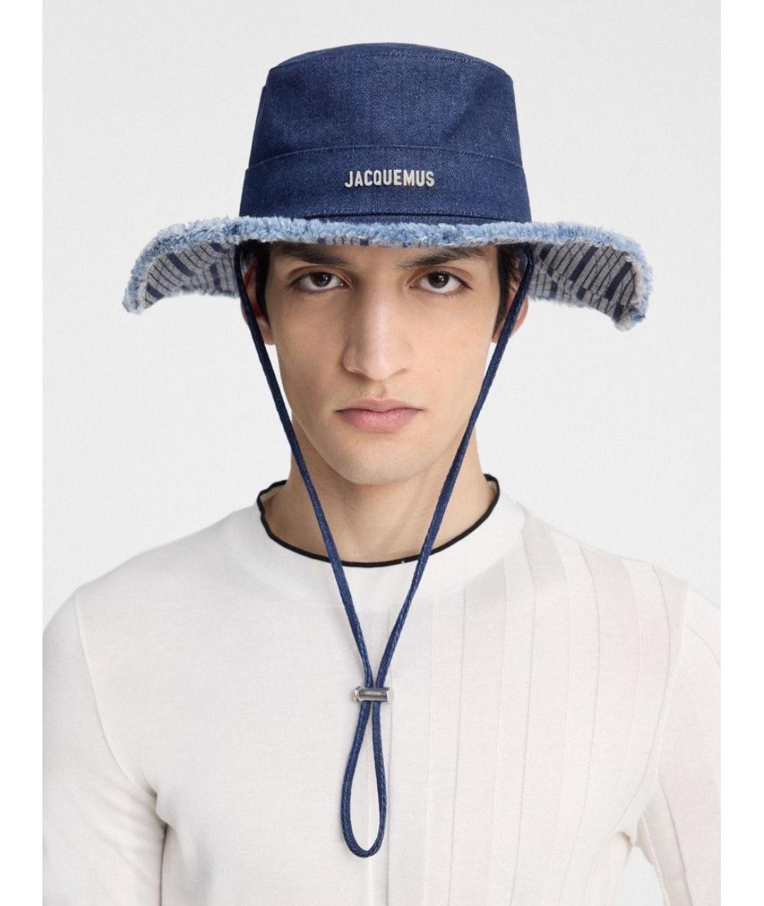 JACQUEMUS Темно-синяя хлопковая шляпа, фото 4