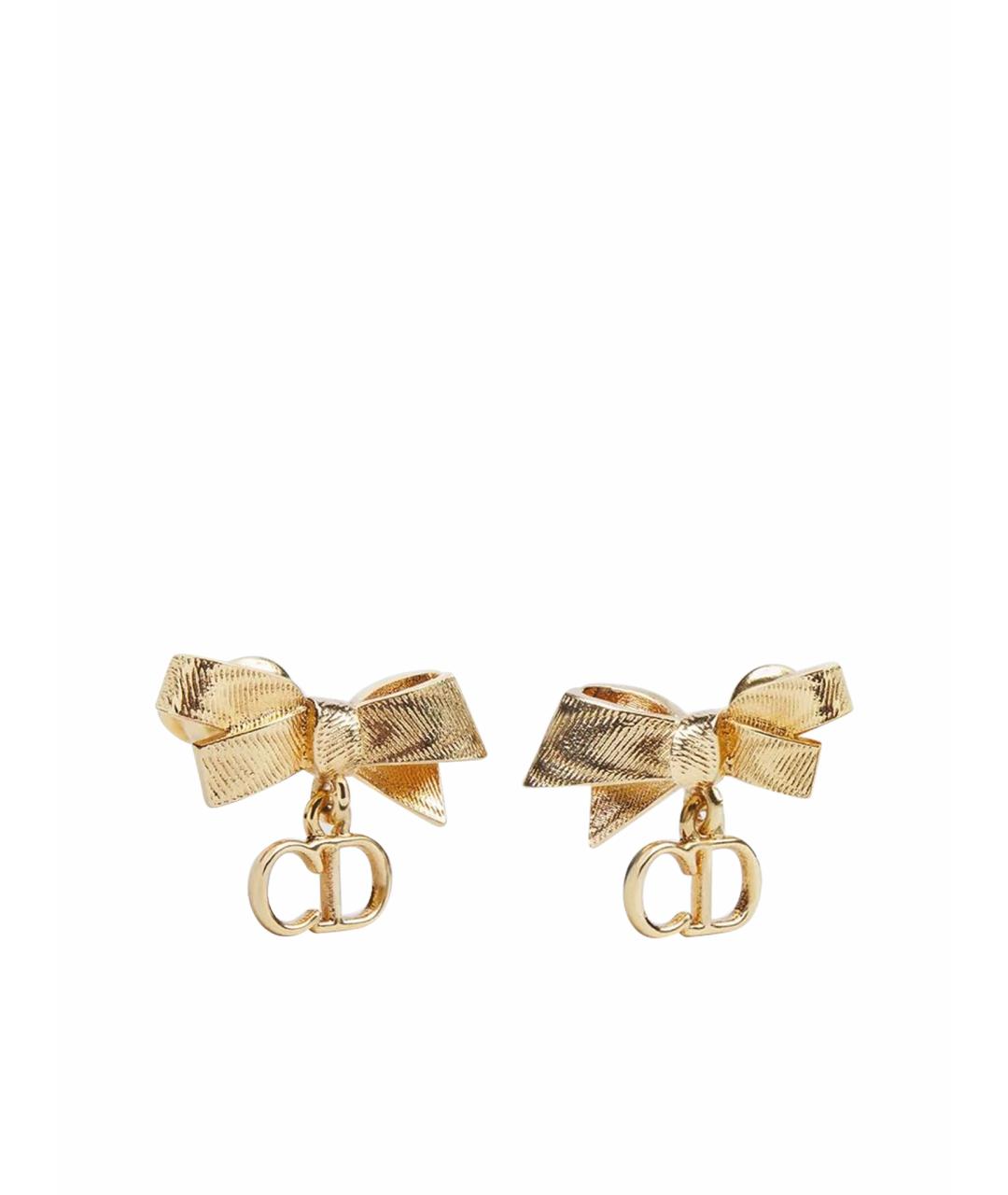 CHRISTIAN DIOR Желтые металлические серьги, фото 5