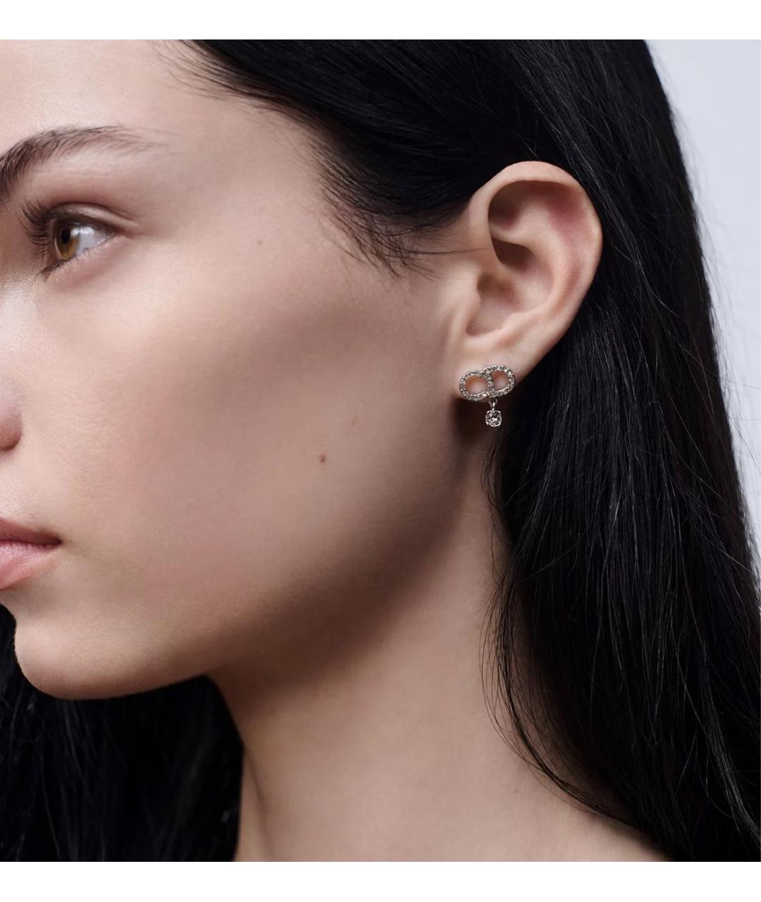 CHRISTIAN DIOR Серебряные металлические серьги, фото 2