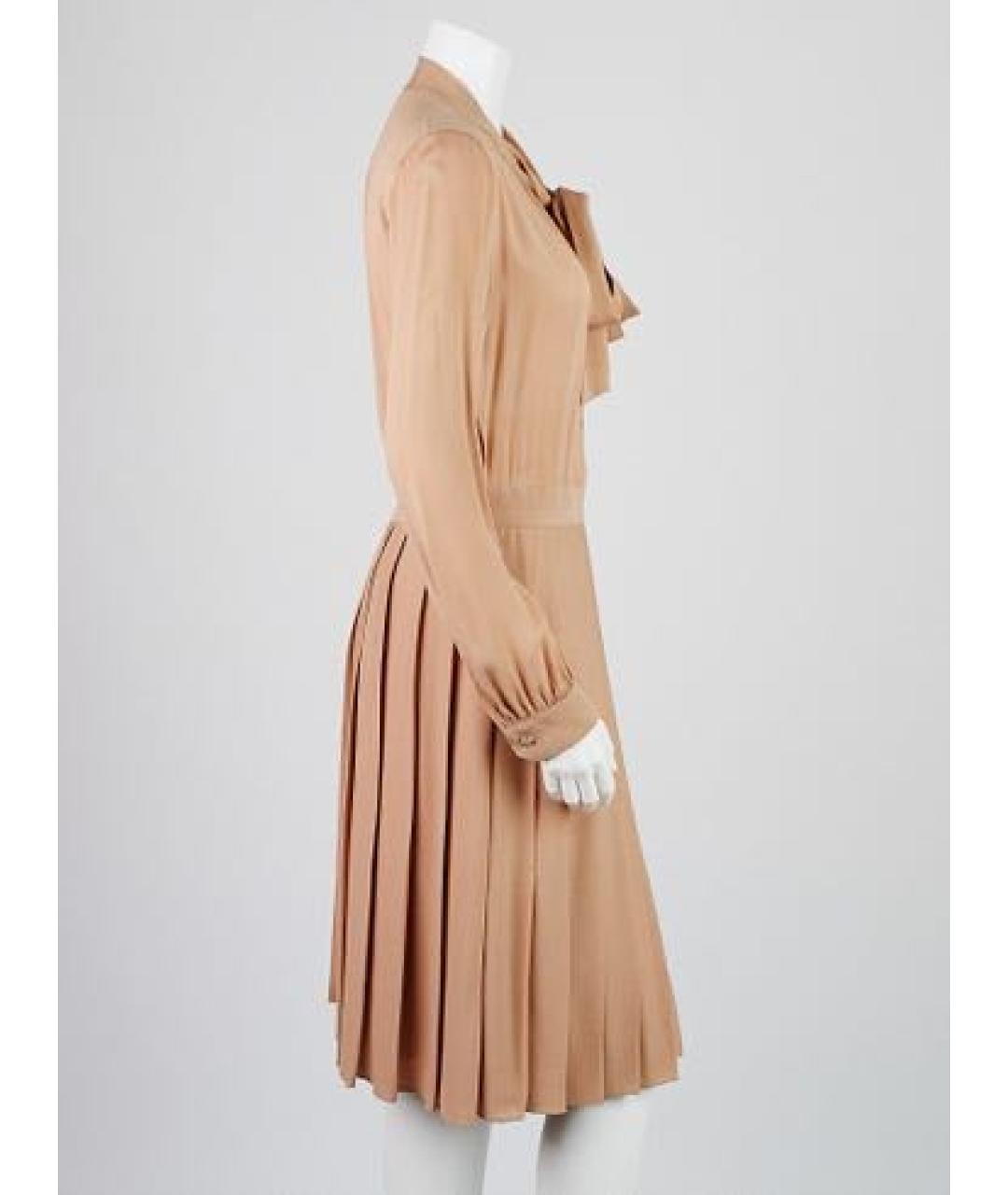 GUCCI Коралловое шелковое повседневное платье, фото 5