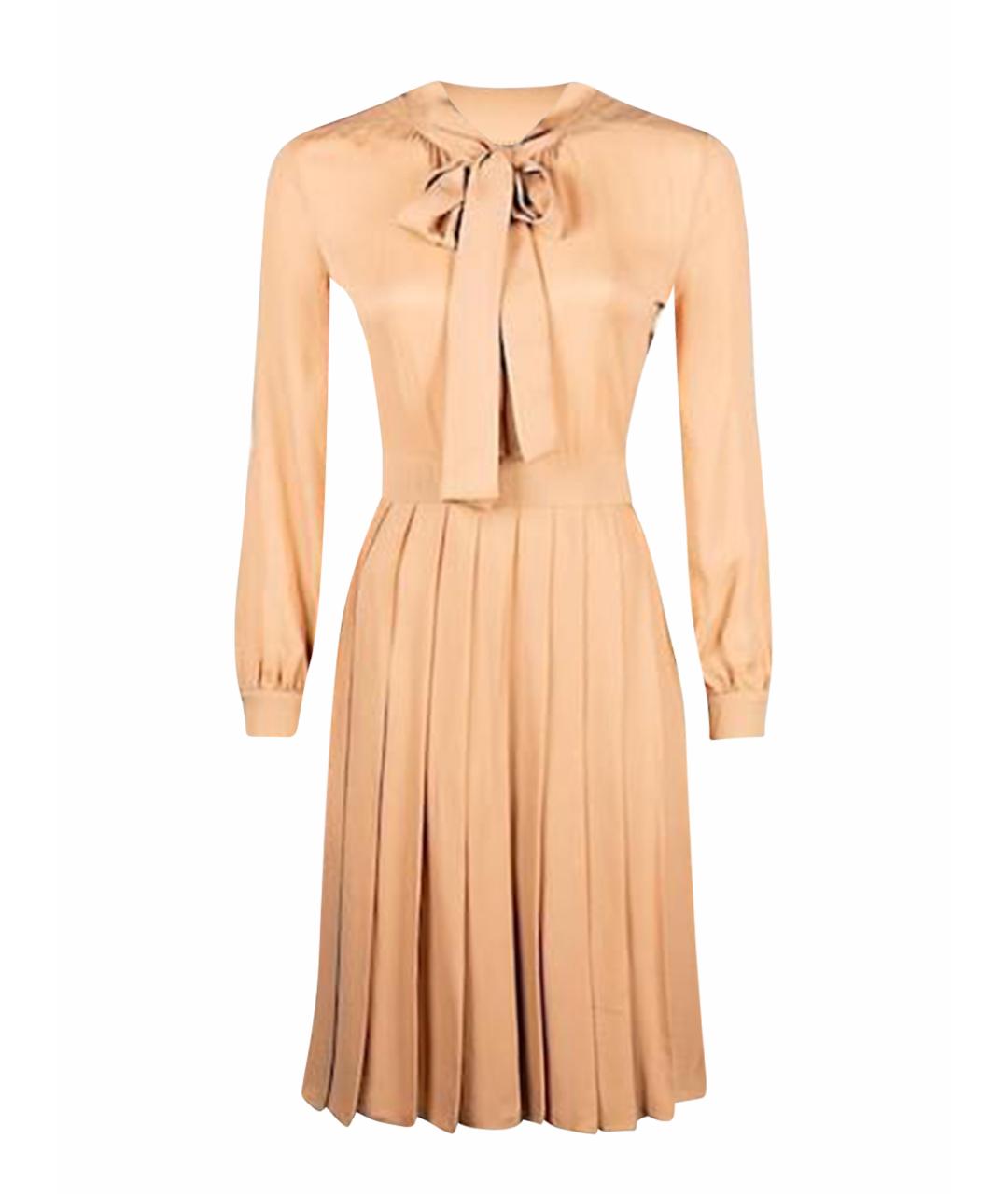 GUCCI Коралловое шелковое повседневное платье, фото 1