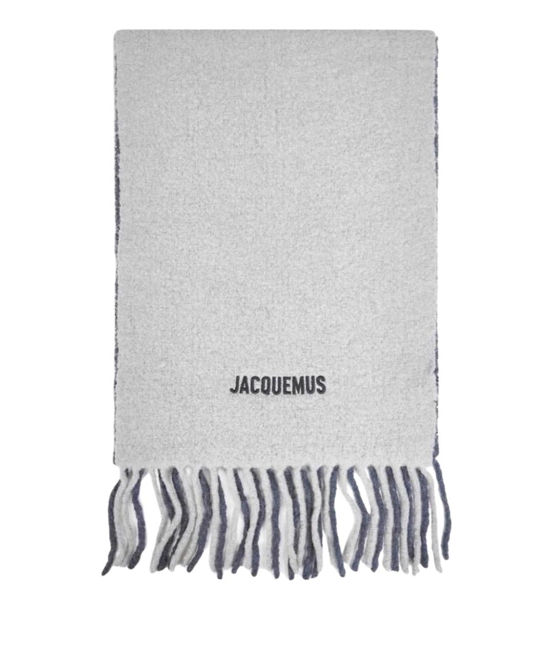 JACQUEMUS Серый шерстяной шарф, фото 1