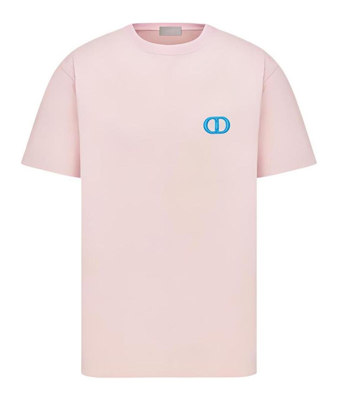 CHRISTIAN DIOR Розовая хлопковая футболка, фото 1