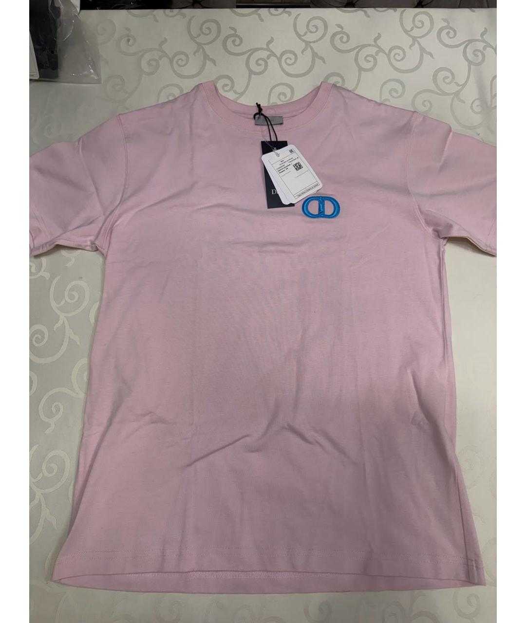 CHRISTIAN DIOR Розовая хлопковая футболка, фото 4
