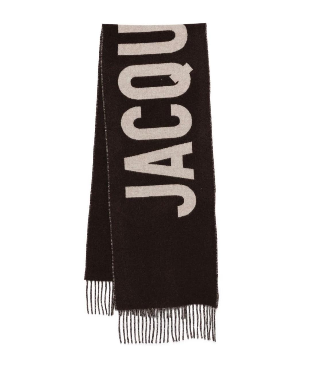 JACQUEMUS Коричневый шерстяной шарф, фото 3