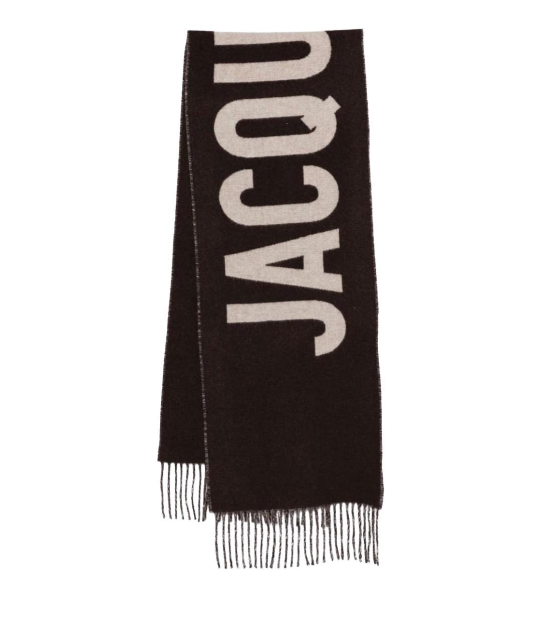 JACQUEMUS Коричневый шерстяной шарф, фото 1