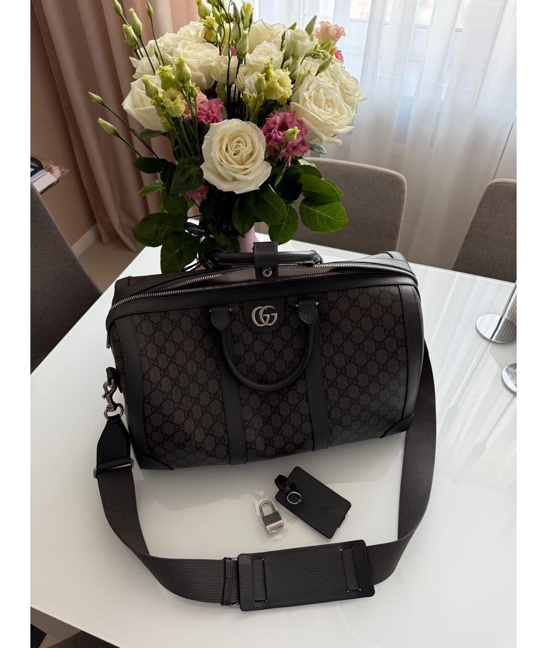 GUCCI Серая дорожная/спортивная сумка, фото 4