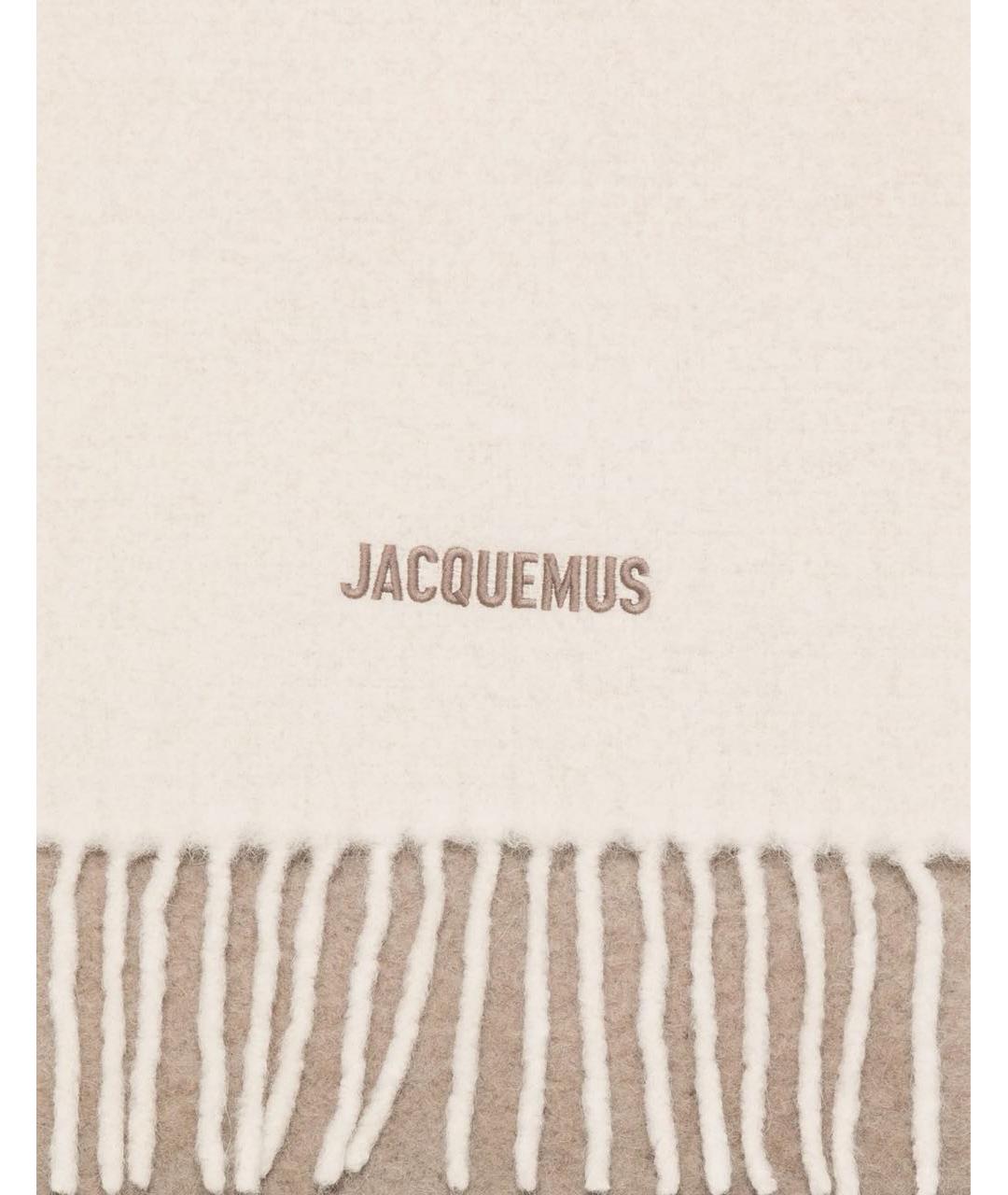 JACQUEMUS Бежевый шерстяной шарф, фото 2
