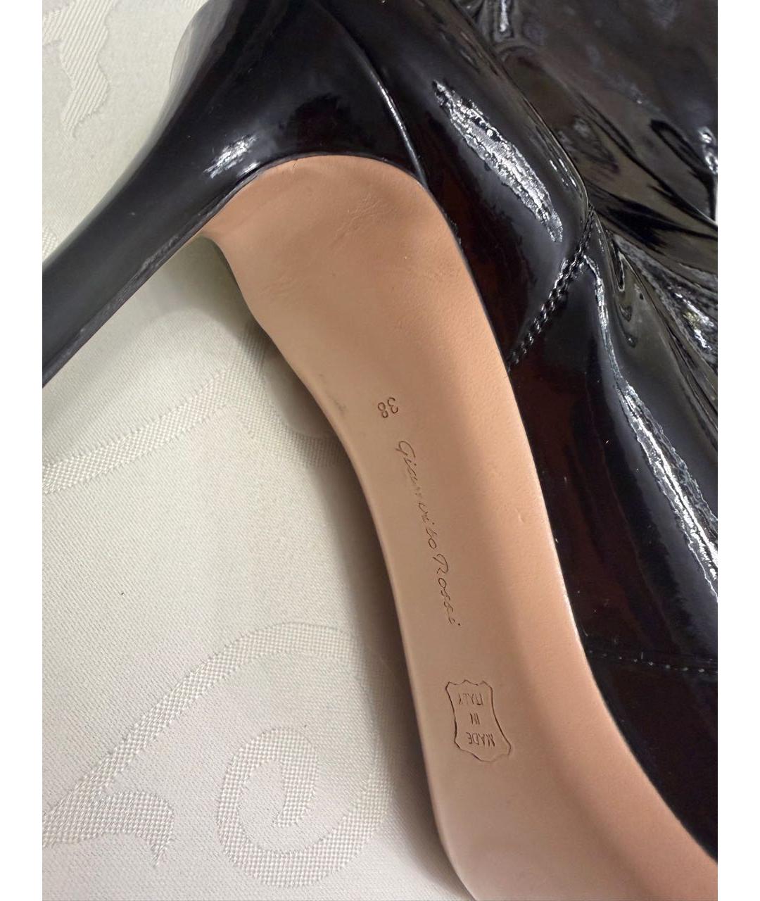 GIANVITO ROSSI Черные ботфорты из лакированной кожи, фото 3