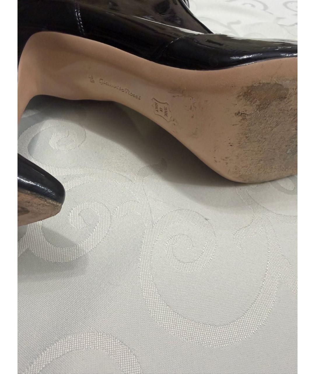 GIANVITO ROSSI Черные ботфорты из лакированной кожи, фото 4