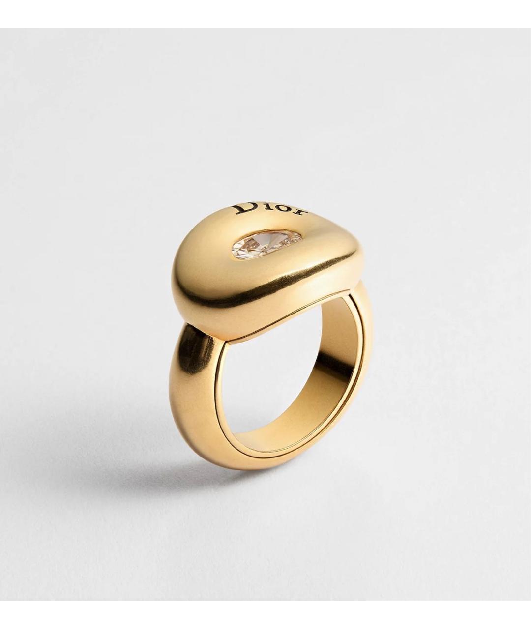 CHRISTIAN DIOR Желтое металлическое кольцо, фото 5
