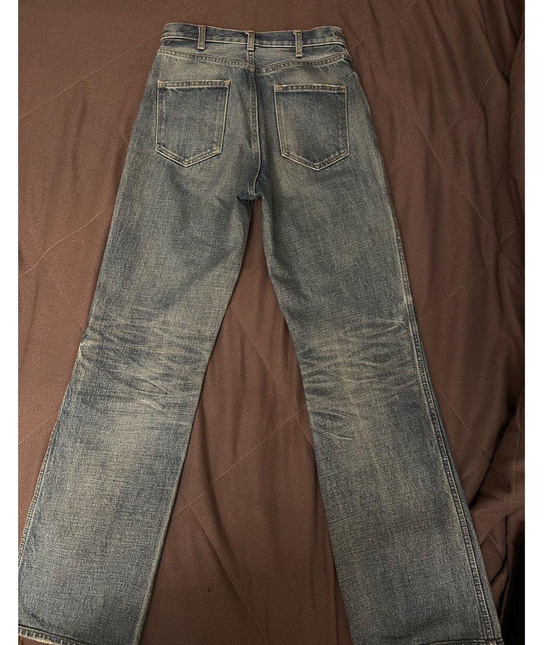 CELINE Синие хлопковые прямые джинсы, фото 2