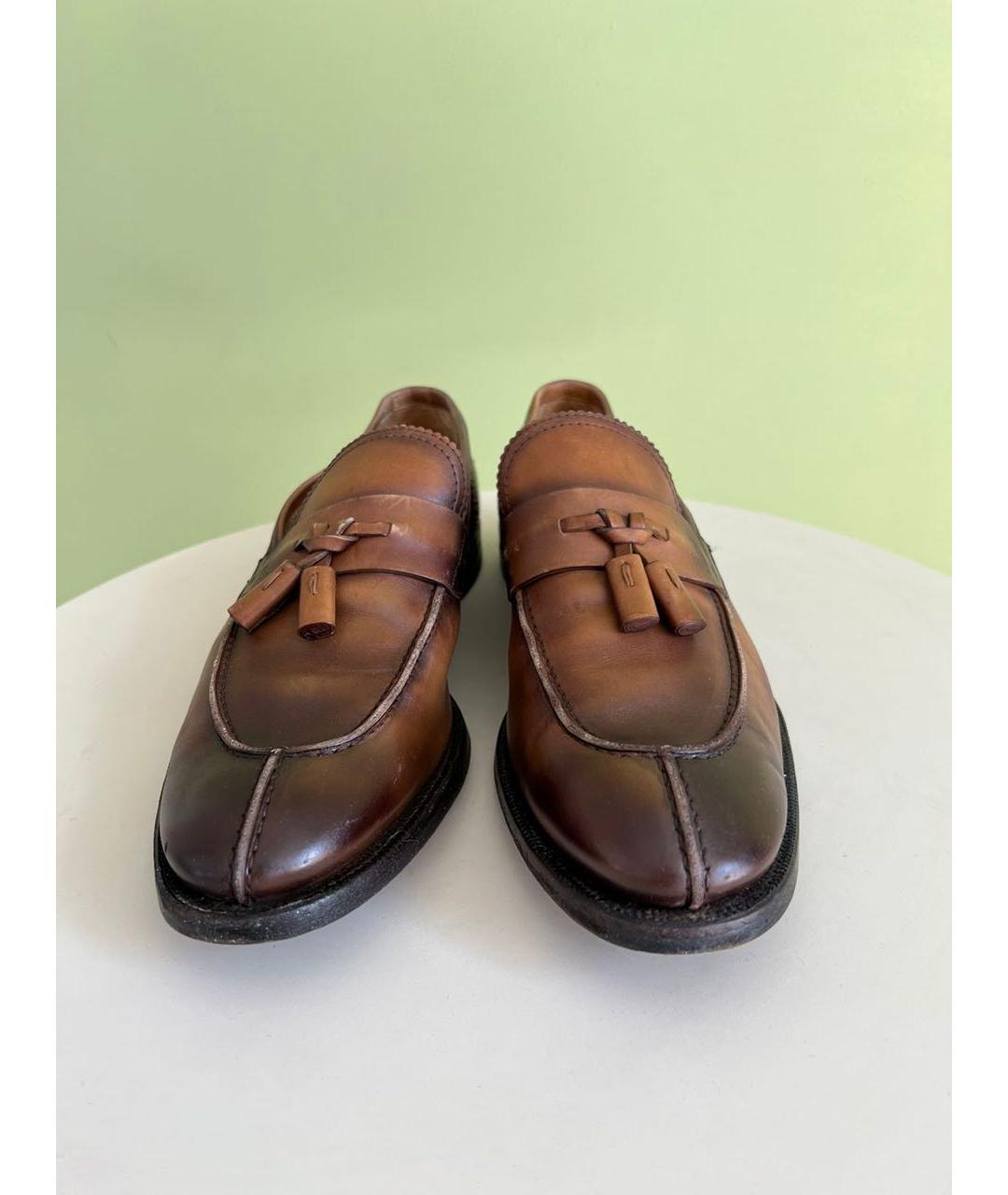 GUCCI Коричневые кожаные туфли, фото 2