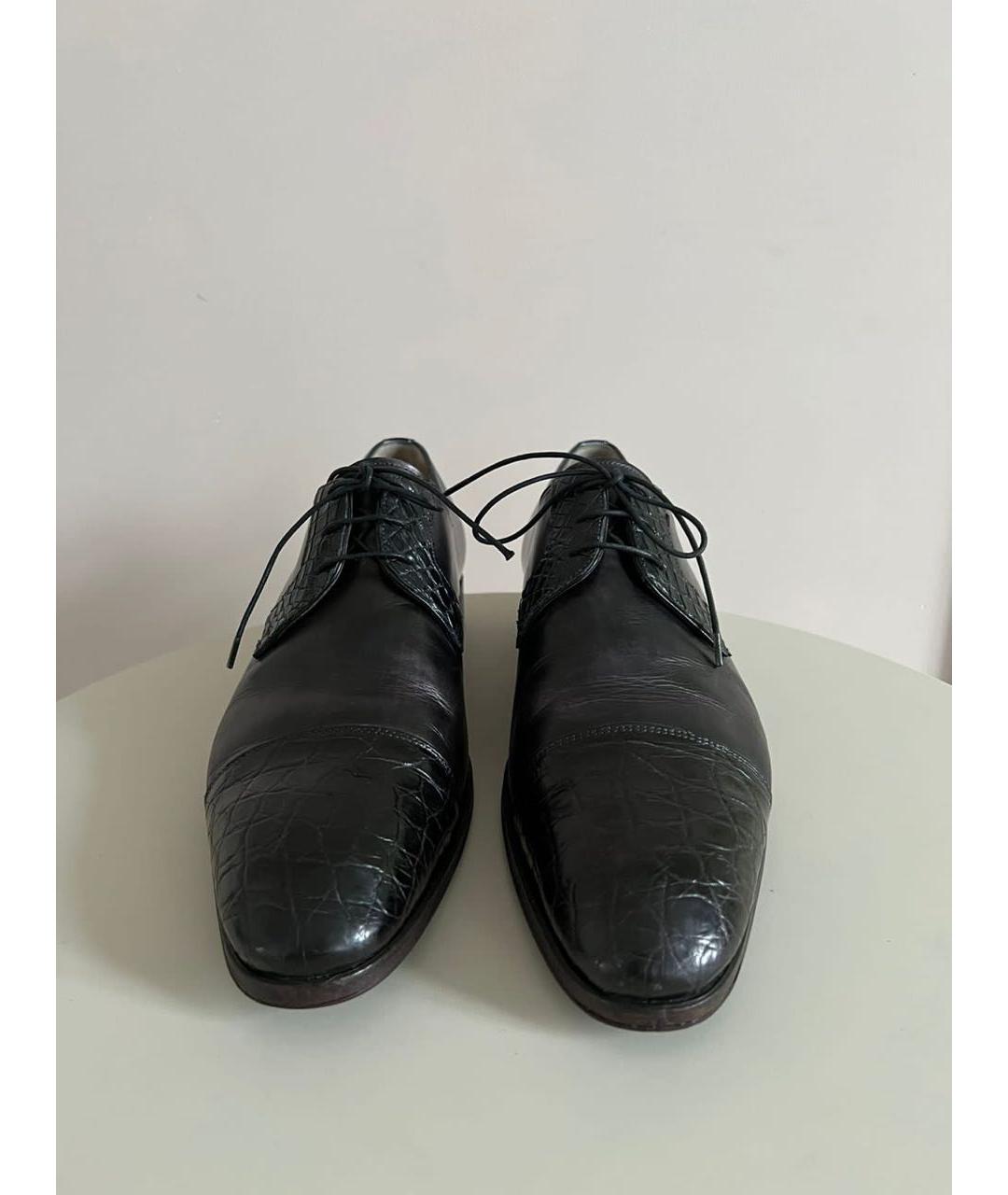SANTONI Черные кожаные туфли, фото 4